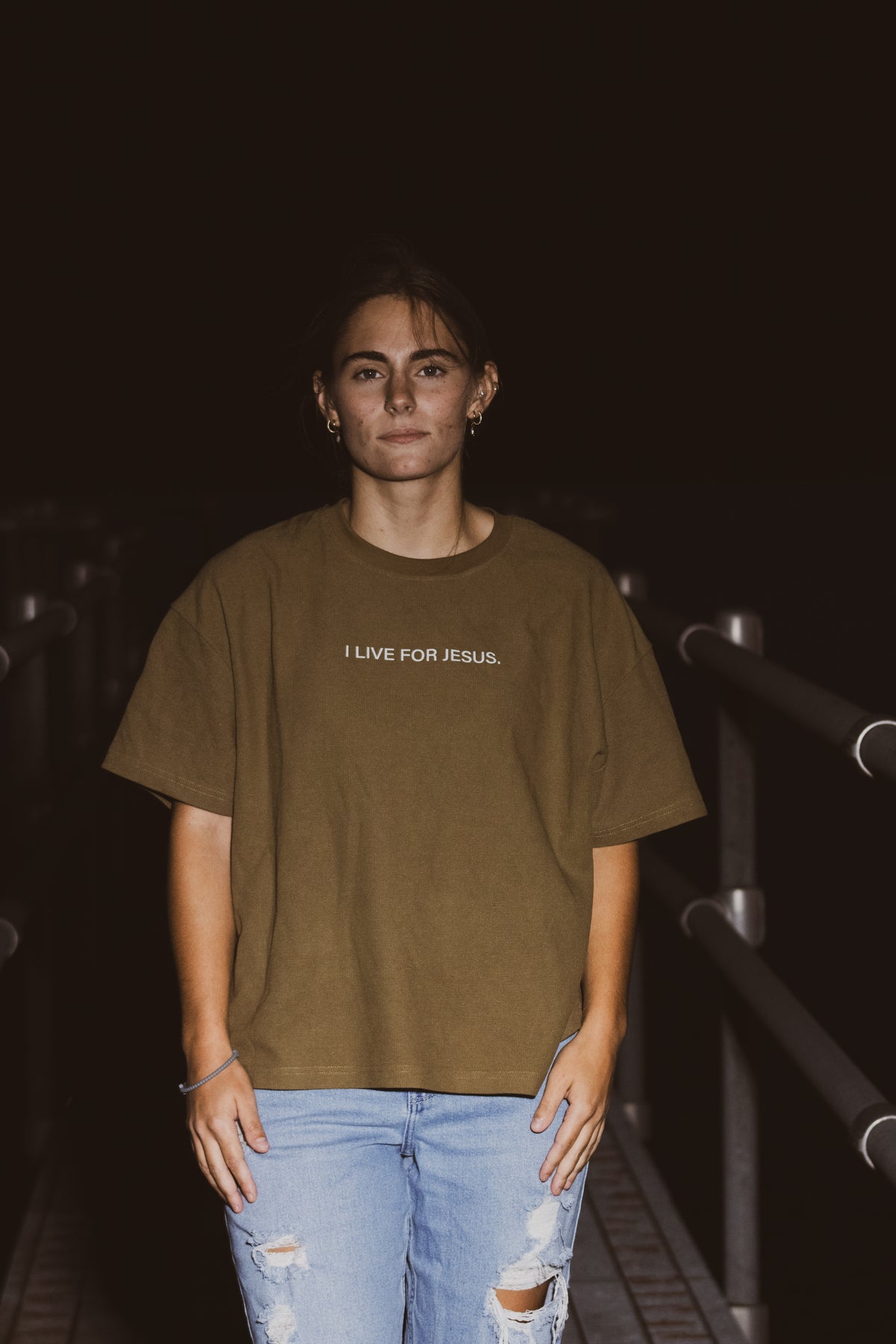 I LIVE FOR JESUS Waffle Tee